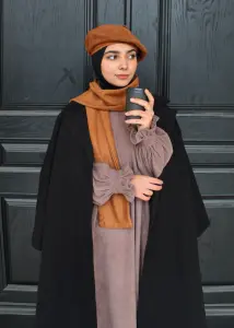 مانتو عبایی کارامل